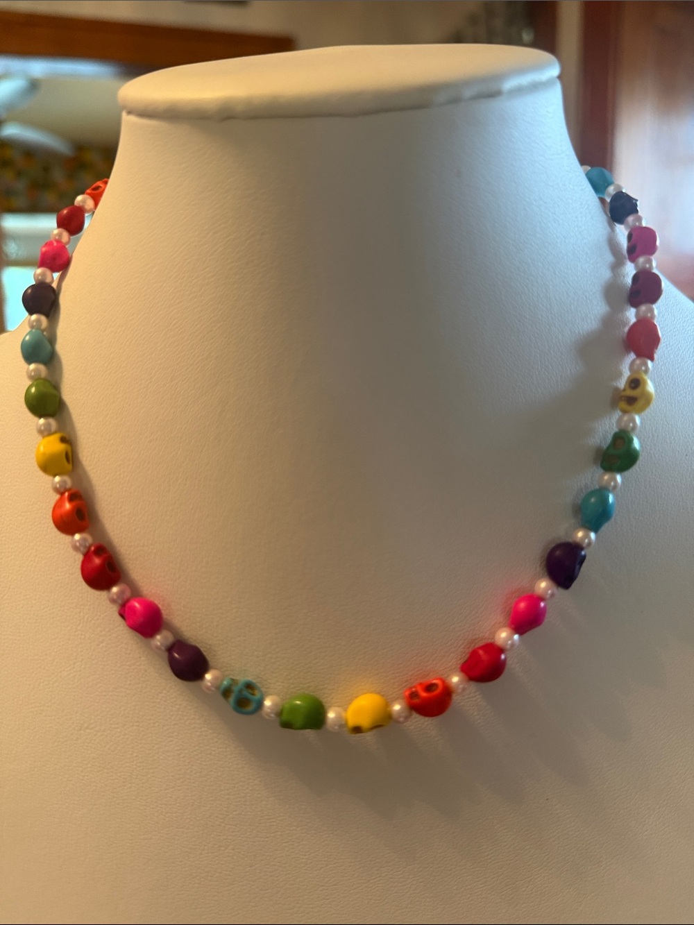 Audrey Limoges Collection Rainbow Skull Necklace